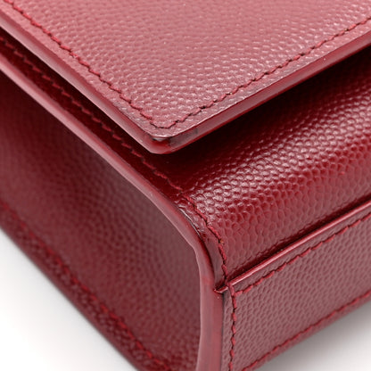 Saint Laurent Grain De Poudre Small Monogram Kate Satchel Red 11 of 14