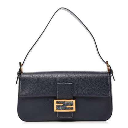 Fendi Boarskin Baguette Navy Blue 1 of 11