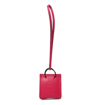 Hermes Milo Lambskin Swift Shopping Bag Charm Rose Mexico 1 of 4