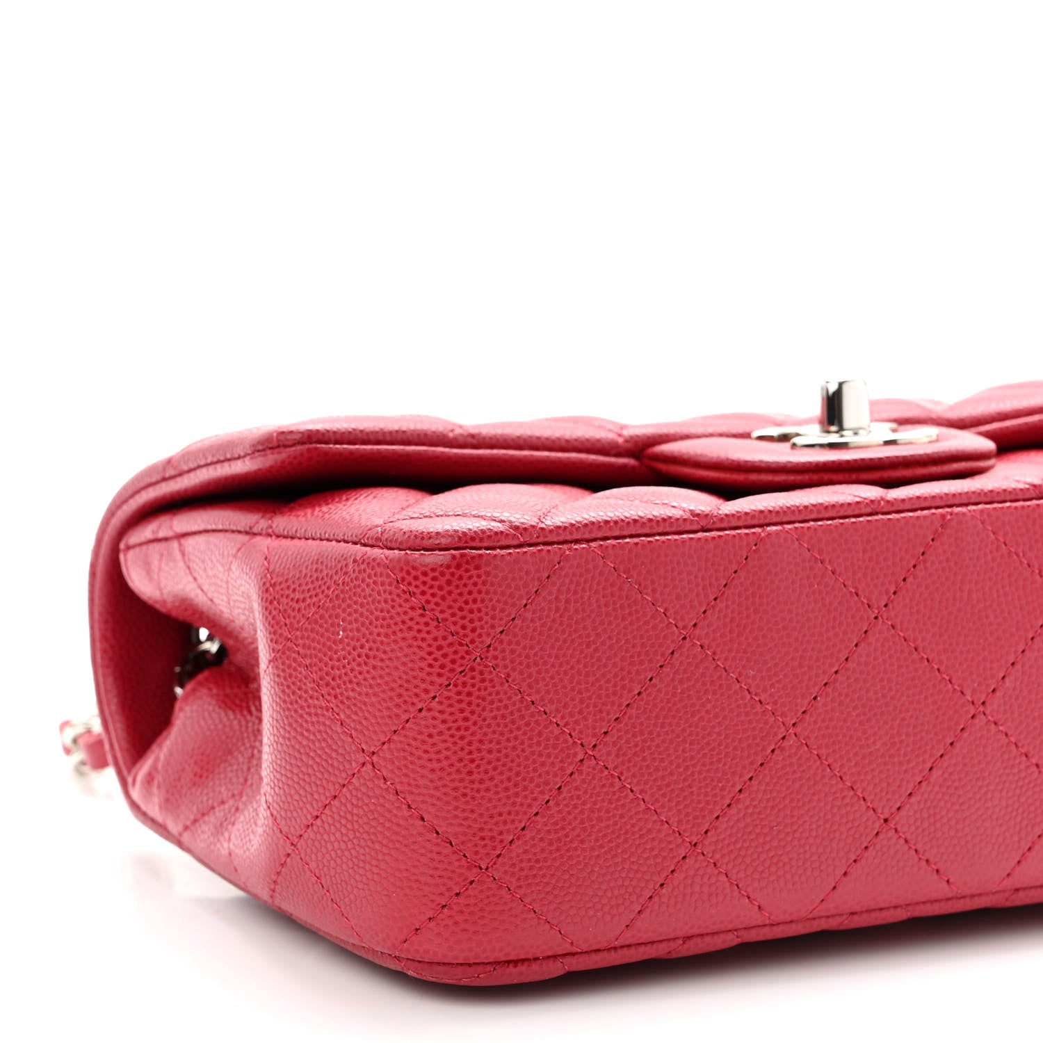 Chanel Caviar Quilted Mini Rectangular Flap Dark Pink 8 of 9