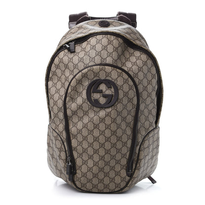 Gucci GG Plus Monogram Interlocking G Medium Backpack Dark Brown 1 of 11