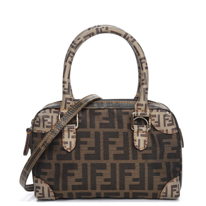 Fendi Zucca Zucchino Mixed Media Boston Tobacco 1 of 8