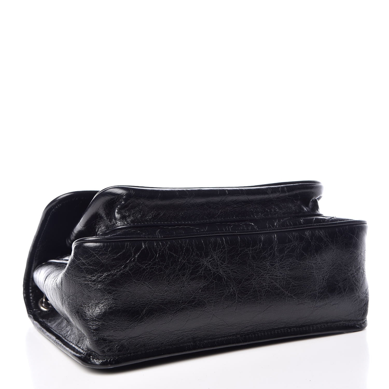 Saint Laurent Crinkled Calfskin Matelasse Monogram Medium Niki Chain Satchel Black 4 of 10