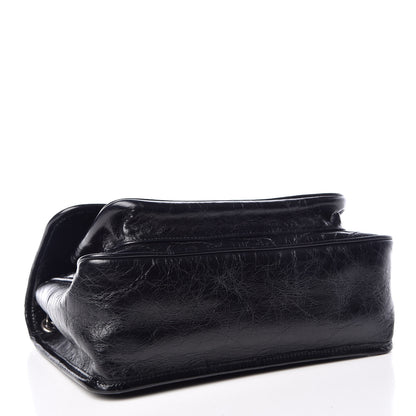 Saint Laurent Crinkled Calfskin Matelasse Monogram Medium Niki Chain Satchel Black 4 of 10
