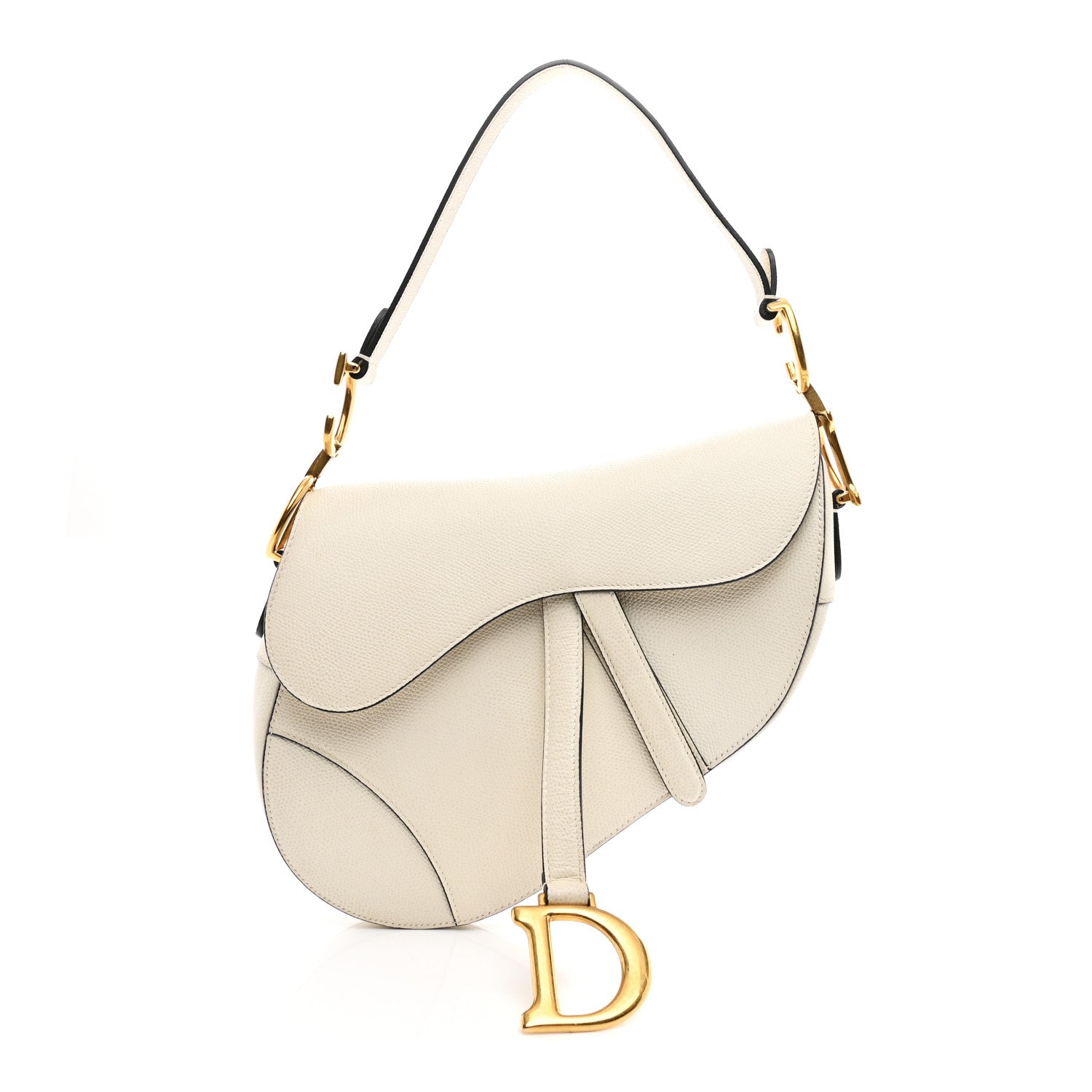 Christian Dior Grained Calfskin Saddle Bag White 1 of 10
