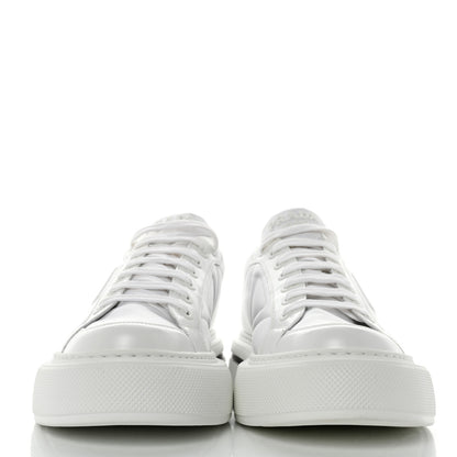 Prada Re-Nylon Spazzolato Rubber Triangle Logo Macro Quilted Mens 35mm Platform Sneakers 10 White 2 of 9