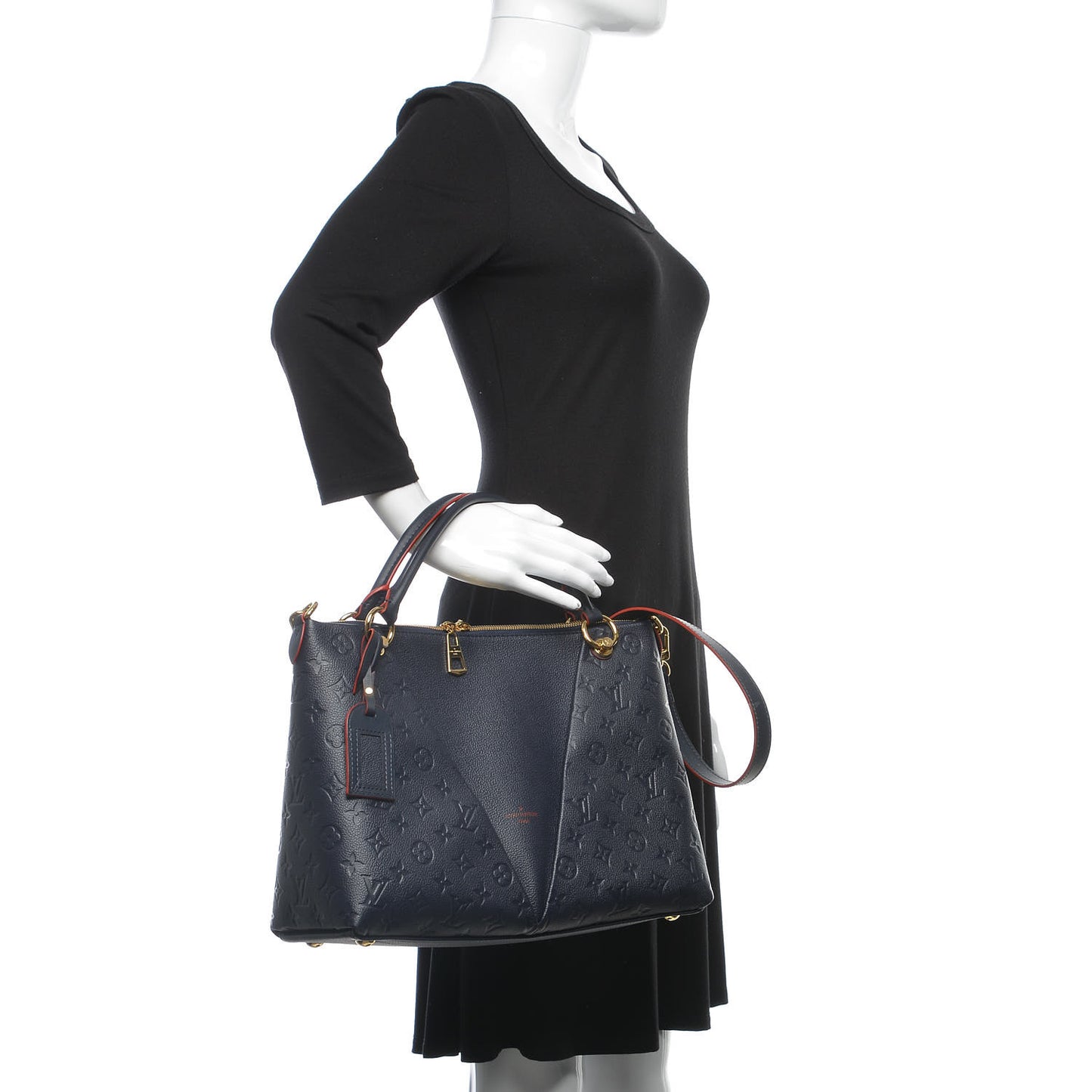 Empreinte V Tote MM Marine Rouge
