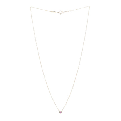 Tiffany Sterling Silver Pink Sapphire .08ct Elsa Peretti Color By The Yard Necklace 3 of 4