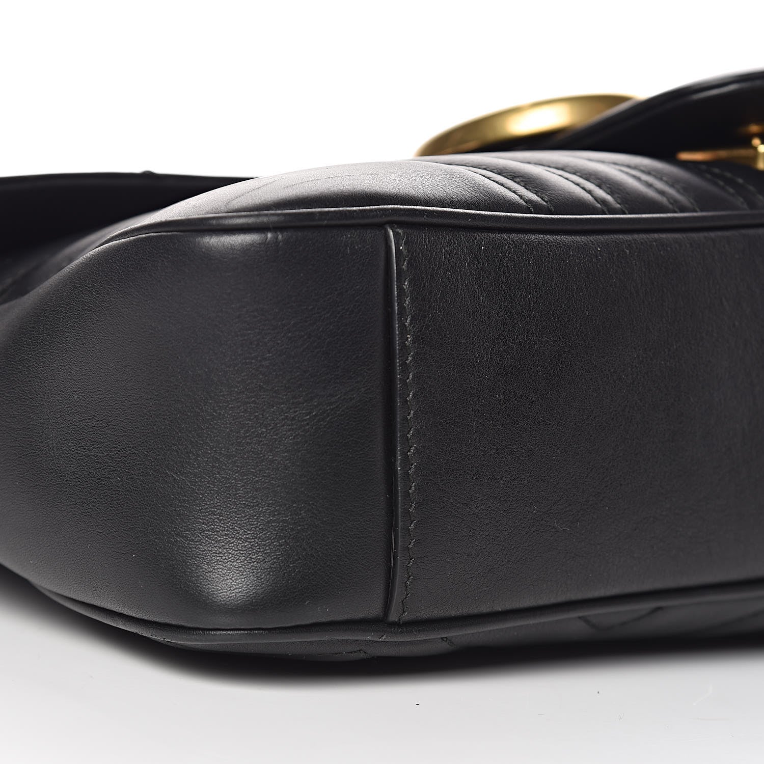 Gucci Calfskin Matelasse Medium GG Marmont Shoulder Bag Black 5 of 14