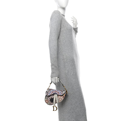 Christian Dior Calfskin Printed KaleiDiorscopic Mini Saddle Bag Latte Multicolor 2 of 11
