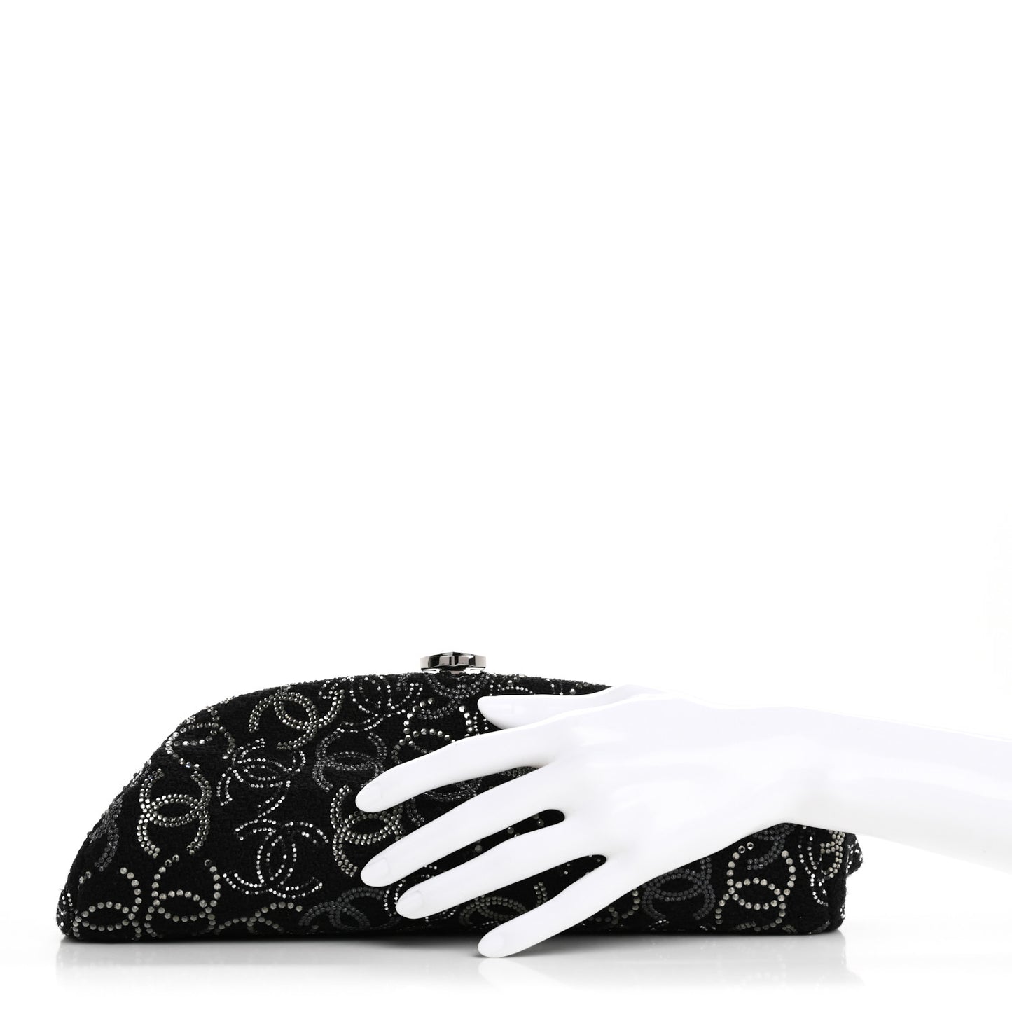Tweed Strass Pudong Clutch Black