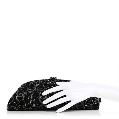 Chanel Tweed Strass Pudong Clutch Black 2 of 7