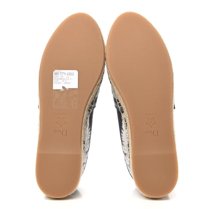 Christian Dior Canvas Tie and Dior Embroidered Granville 15mm Espadrilles 35.5 Denim 5 of 9