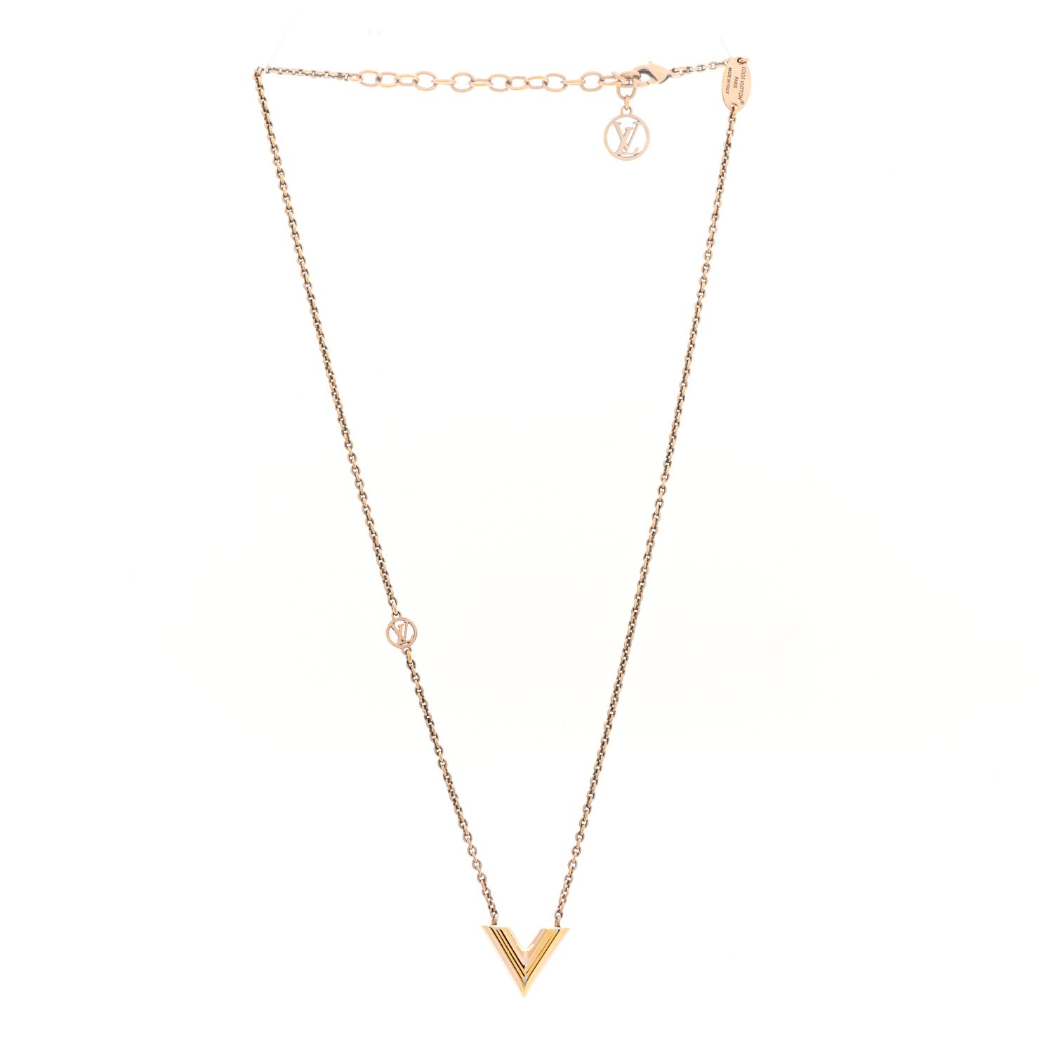 Louis Vuitton Essential V Necklace Rose Gold 3 of 8