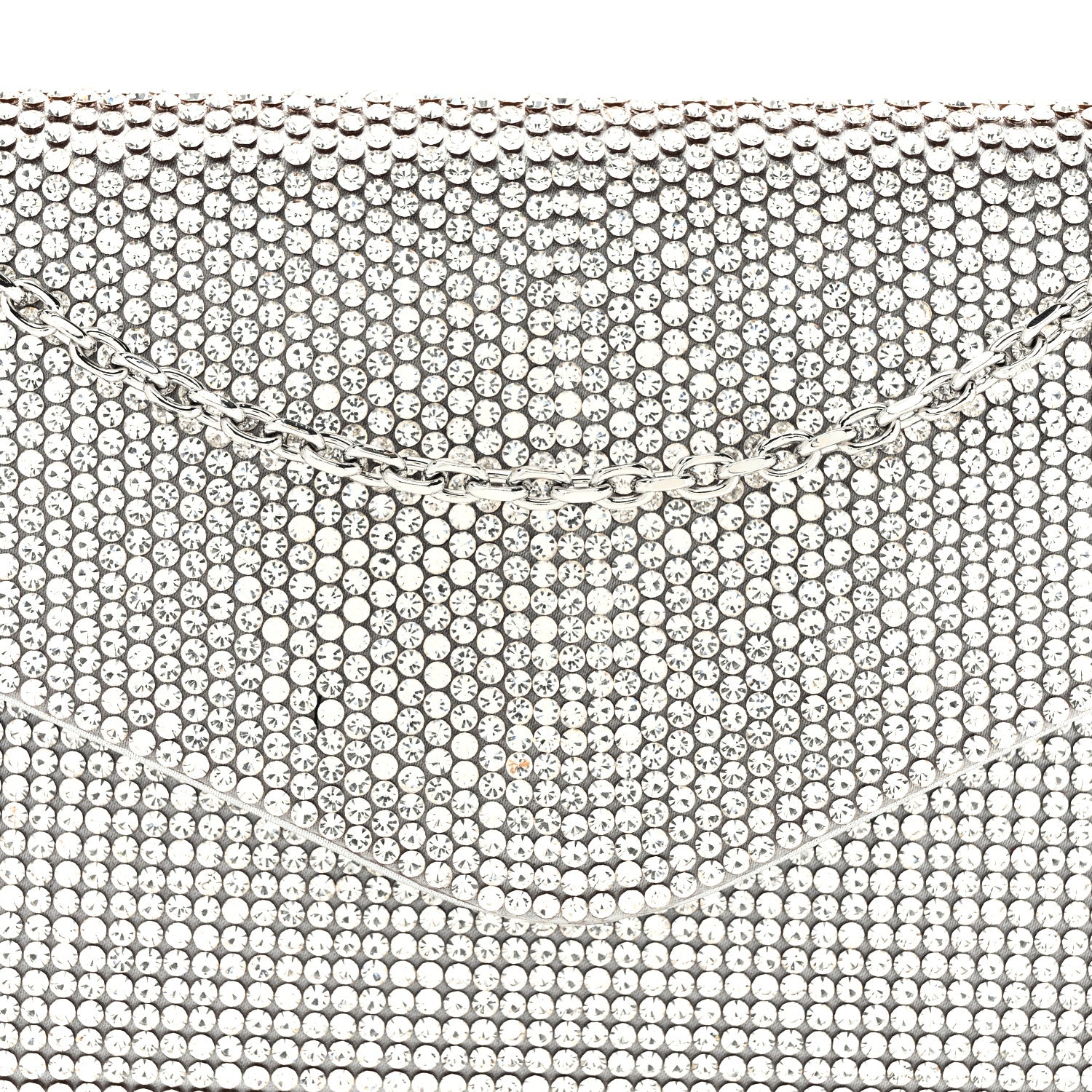 Judith Leiber Swarovski Crystal Envelope Clutch Silver 6 of 8