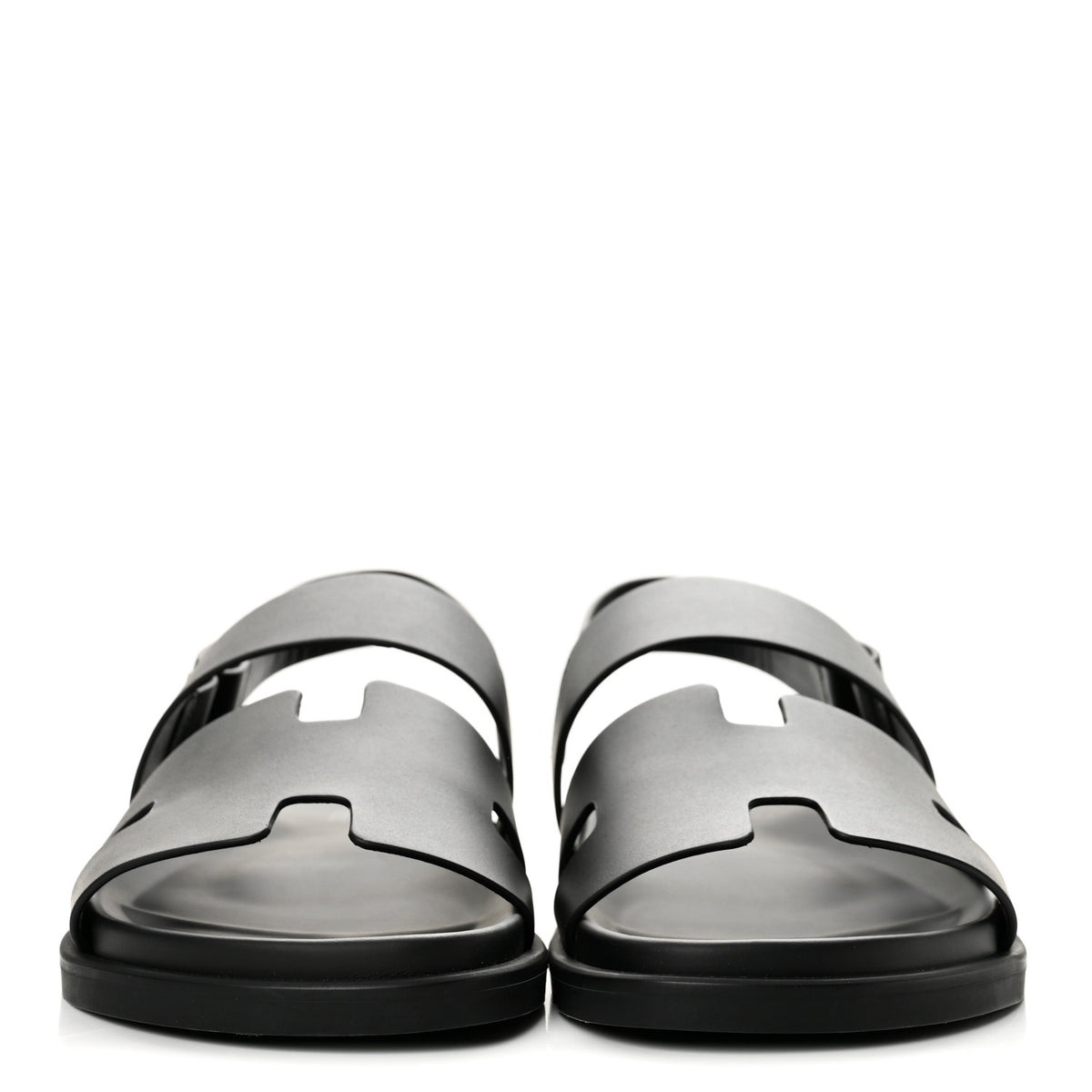 Hermes Calfskin Mens Genius Sandals 44 Black 3 of 11