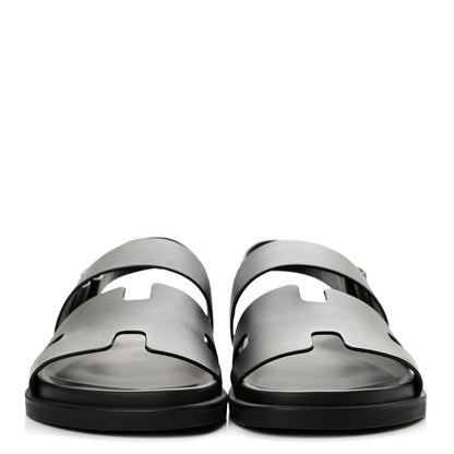 Hermes Calfskin Mens Genius Sandals 44 Black 3 of 11