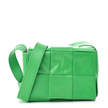 Bottega Veneta Crinkled Lambskin Maxi Intrecciato Extra Mini Cassette Crossbody Bag Parakeet 1 of 10