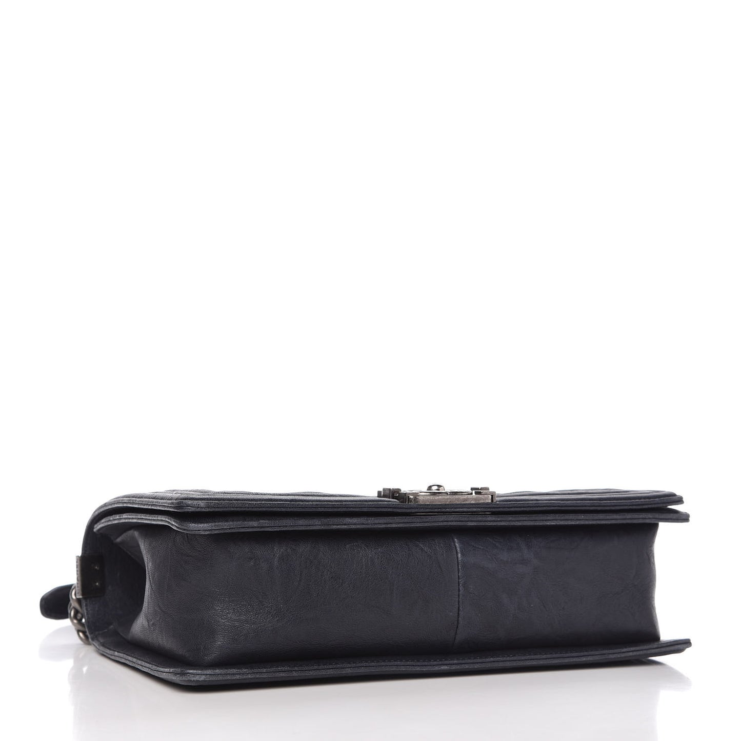 Crumpled Lambskin New Medium Studded Boy Flap Navy