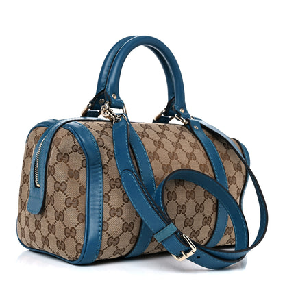 Gucci Monogram Small Boston Beige Deep Cobalt 3 of 9