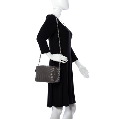 Saint Laurent Calfskin Y Quilted Monogram Small Loulou Bowling Bag Earth 2 of 10