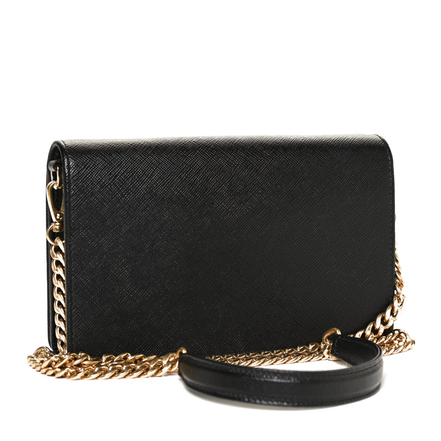 Saffiano Lux Mini Crossbody Bag Black