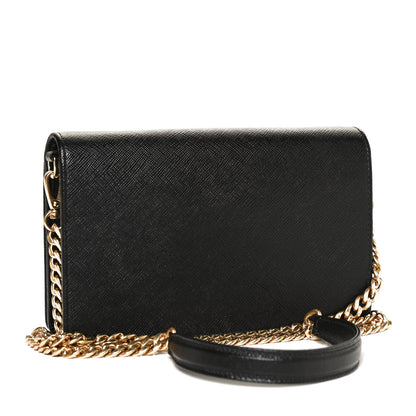 Prada Saffiano Lux Mini Crossbody Bag Black 2 of 8