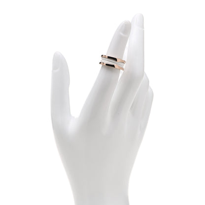 Bulgari 18K Rose Gold White Ceramic B.Zero1 Two-Band Ring 49 4.75 2 of 7