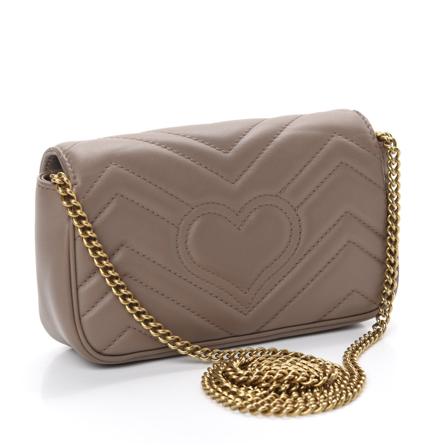 Gucci Calfskin Matelasse Super Mini GG Marmont Shoulder Bag Porcelain Rose 2 of 12