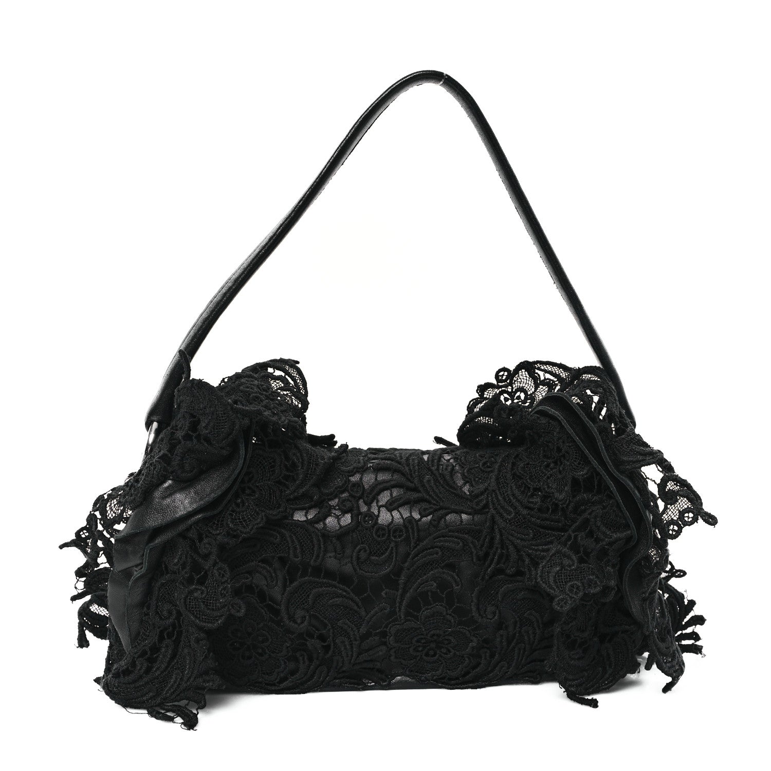Prada Lace Pizzo S Baguette Black 1 of 13