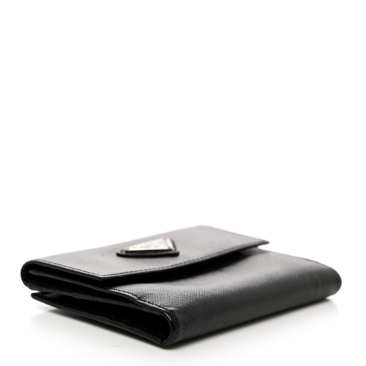 Saffiano Tri-Fold Compact Wallet Black