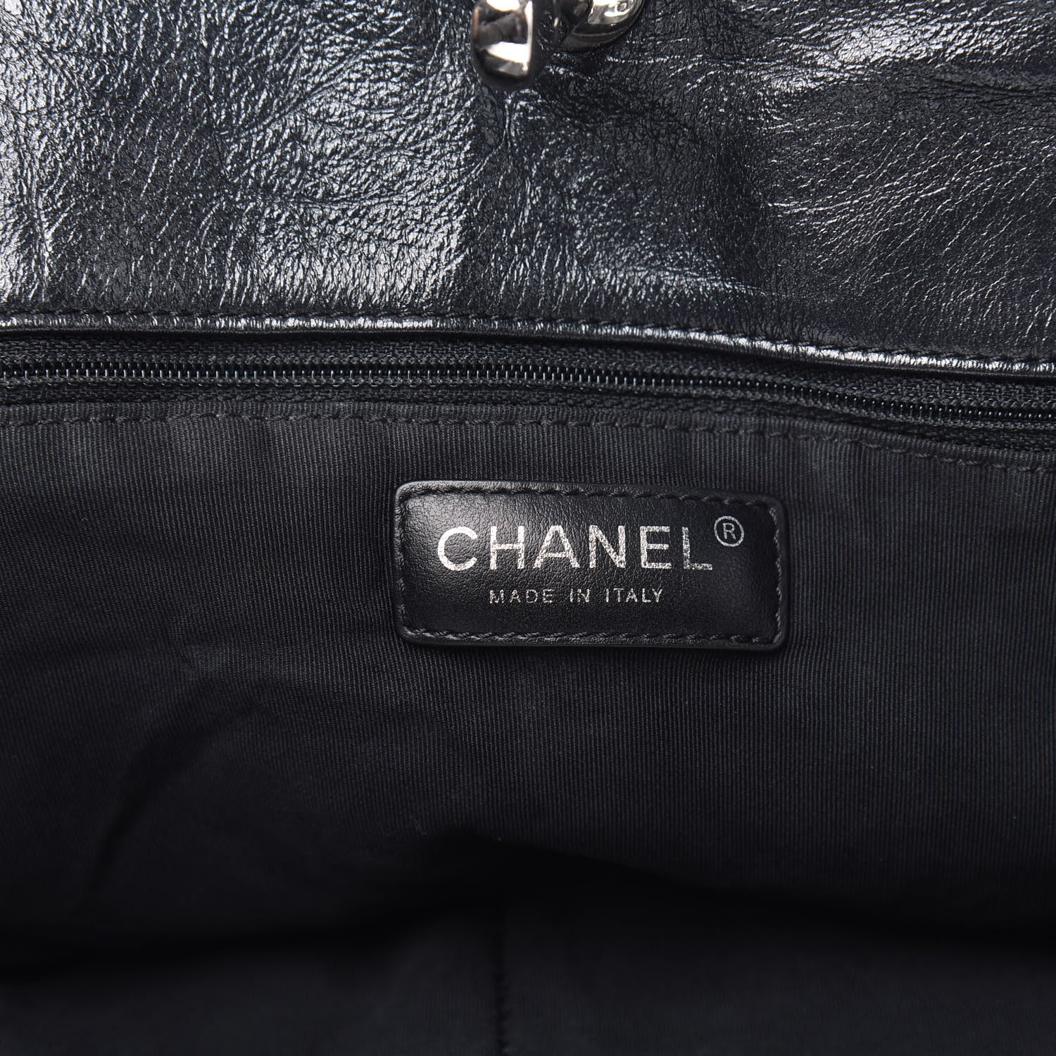 Chanel Metallic Crackled Calfskin Quilted Large Big Bang Hobo Black 6 of 10
