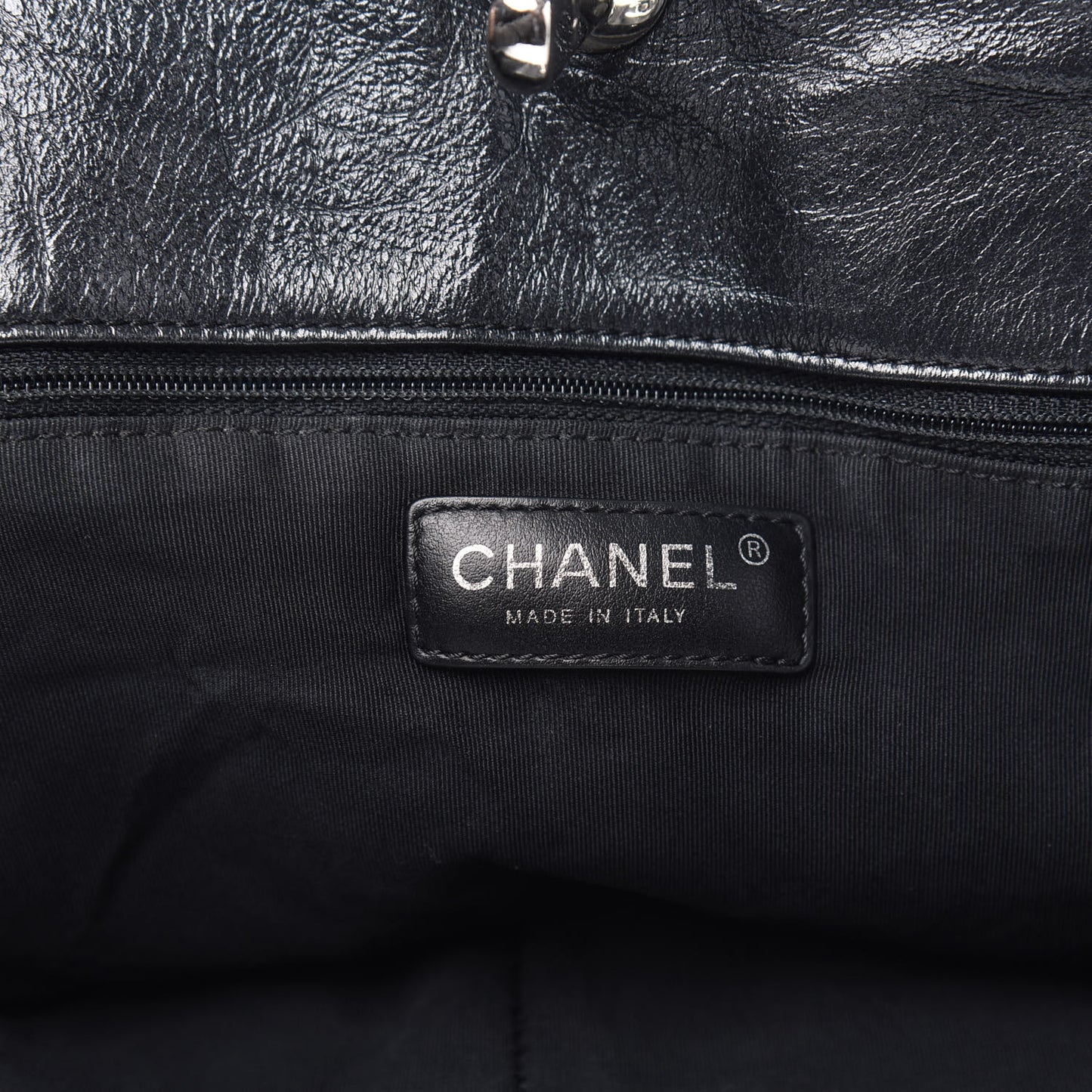 Metallic Crackled Calfskin Quilted Large Big Bang Hobo Black