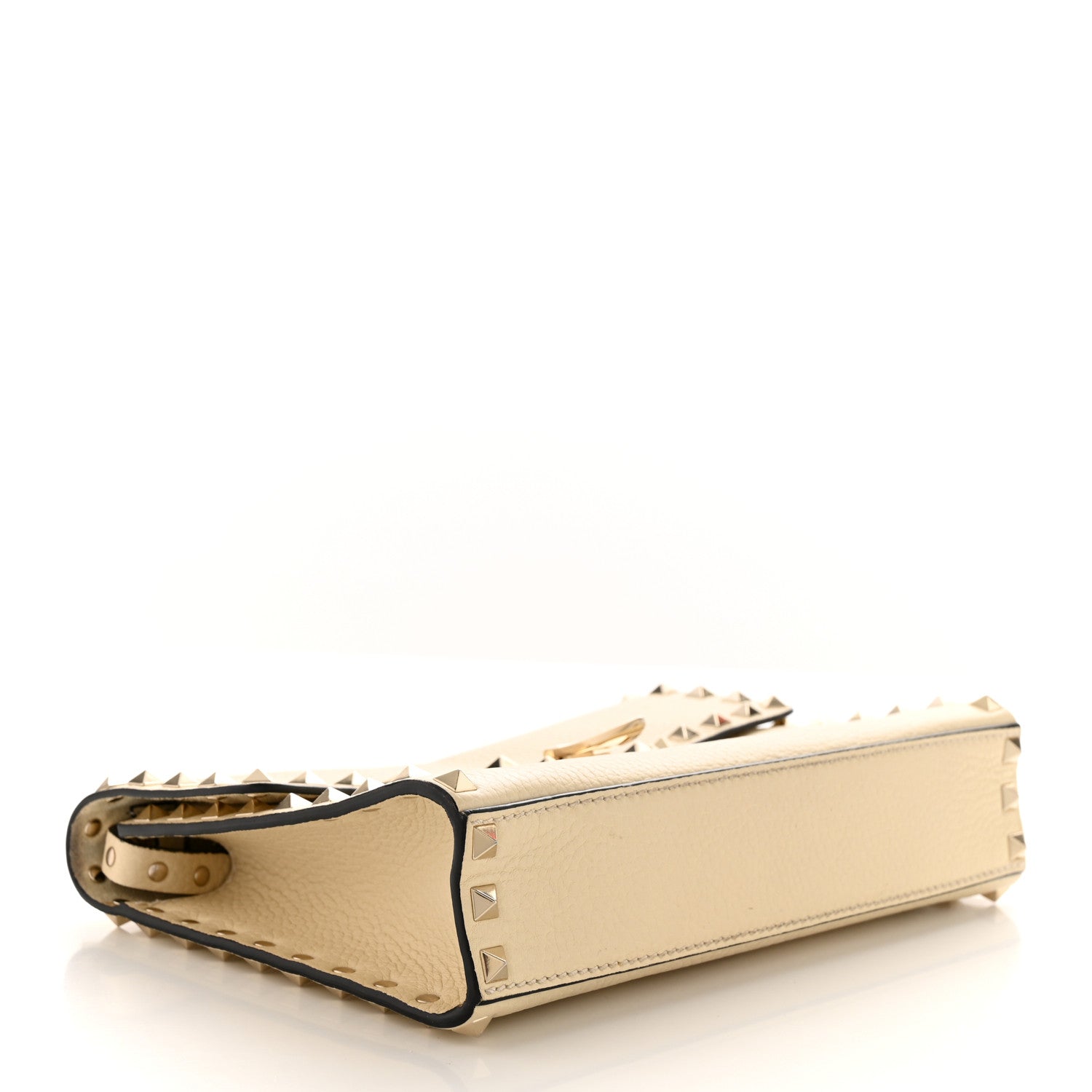 Valentino Garavani Pebbled Calfskin Medium Rockstud Flip Lock Crossbody Bag Light Ivory 4 of 12