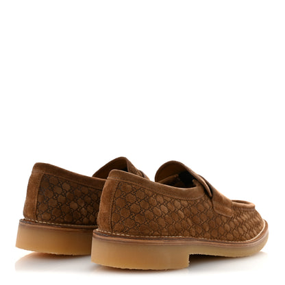 Gucci Luxury Suede Microguccissima Mens Loafers 9.5 Nocciola 5 of 11