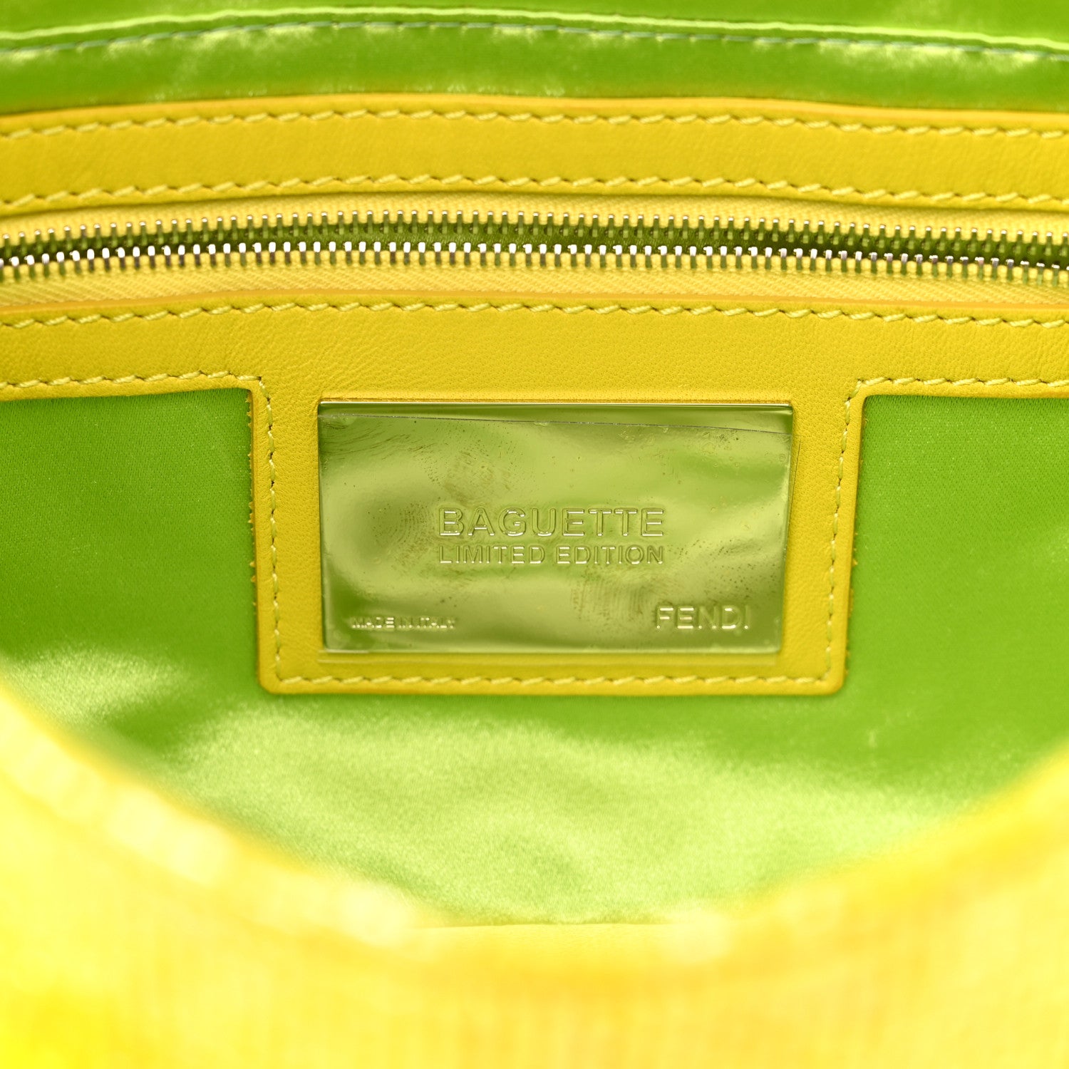 Fendi Beaded Baguette Yellow 6 of 10