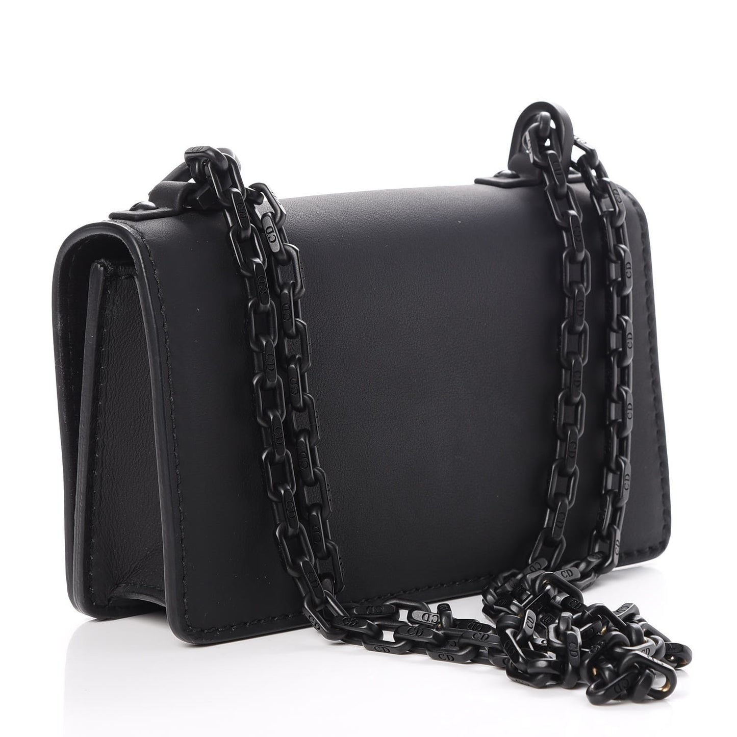 Ultra Matte Calfskin J'Adior Chain Flap Bag Black
