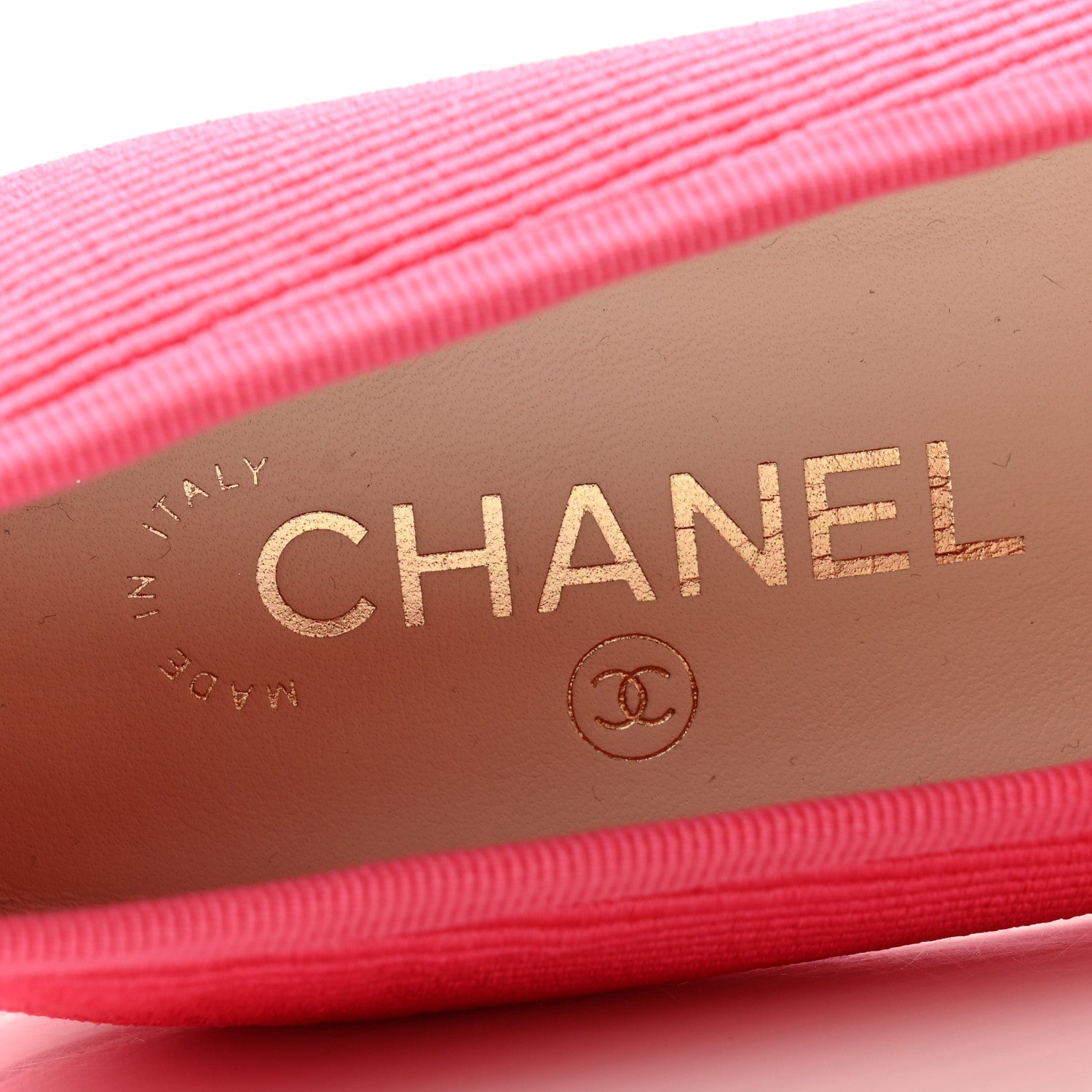 Chanel Embroidered Fabric Cap Toe CC Ballerina Flats 37.5 Dark Pink 6 of 11