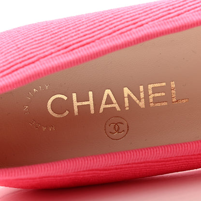 Chanel Embroidered Fabric Cap Toe CC Ballerina Flats 37.5 Dark Pink 6 of 11