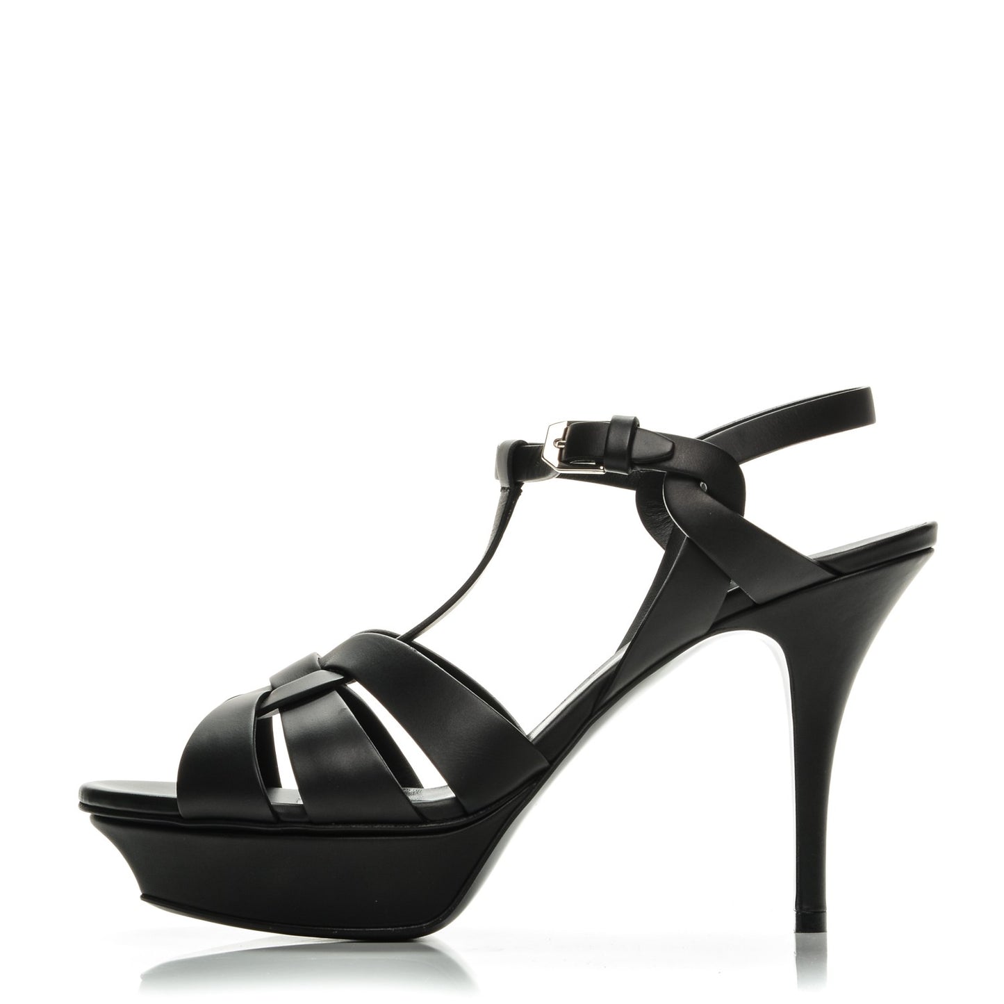 Calfskin Tribute 75 Platform Sandals 40 Black