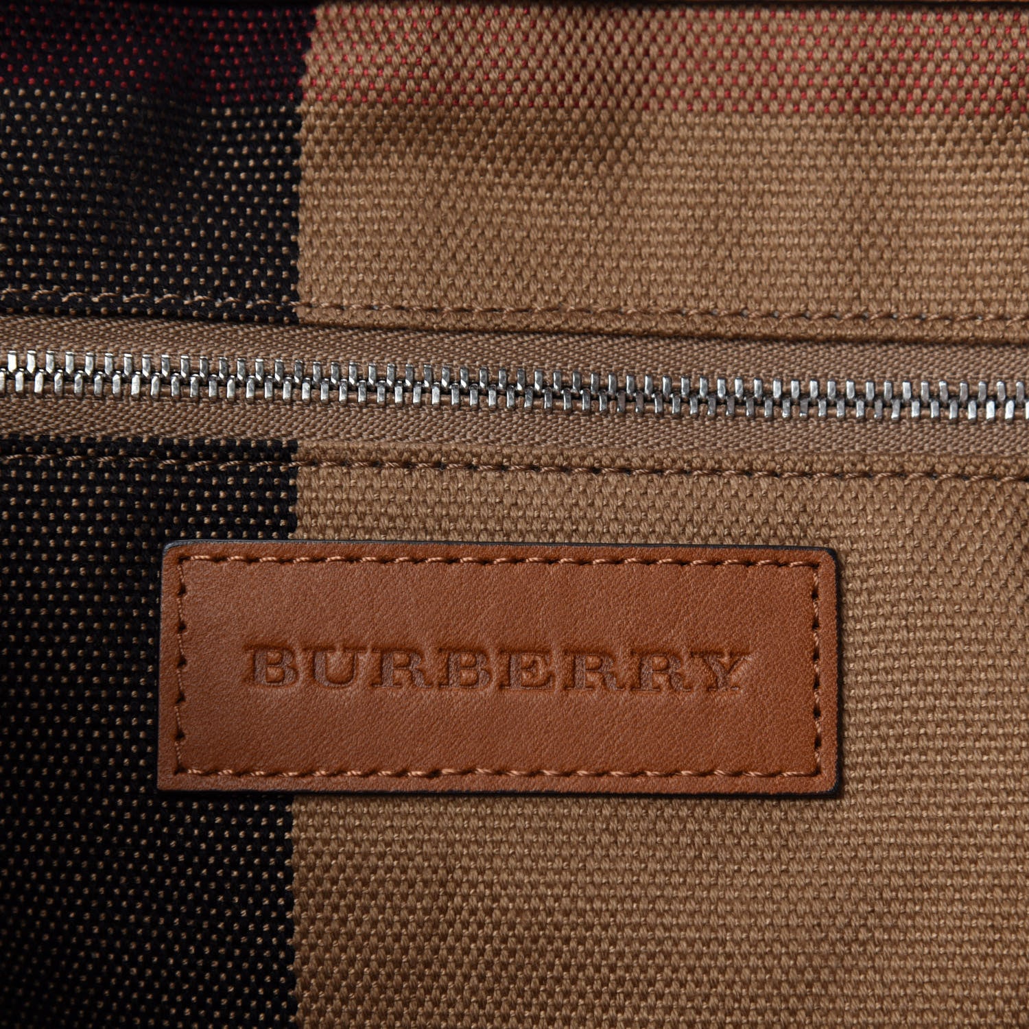 Burberry Grainy Calfskin House Check Medium Maidstone Saddle Brown 8 of 11