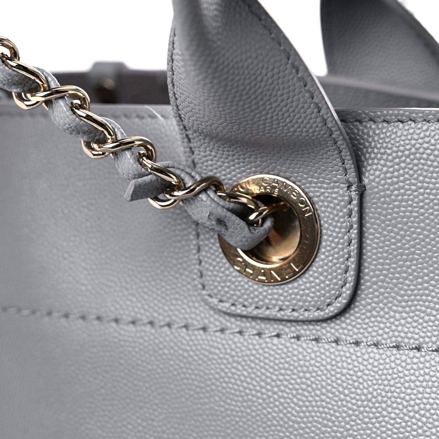 Caviar Studded Small Deauville Tote Grey