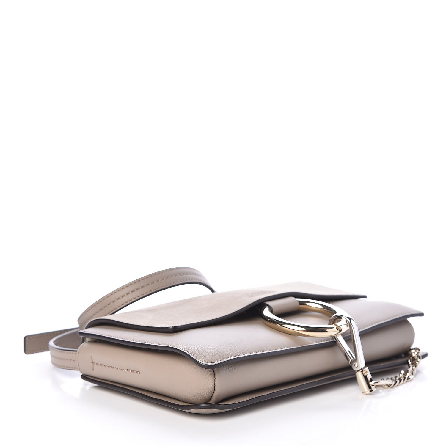 Chloe Suede Calfskin Small Faye Shoulder Bag Motty Grey 4 of 8