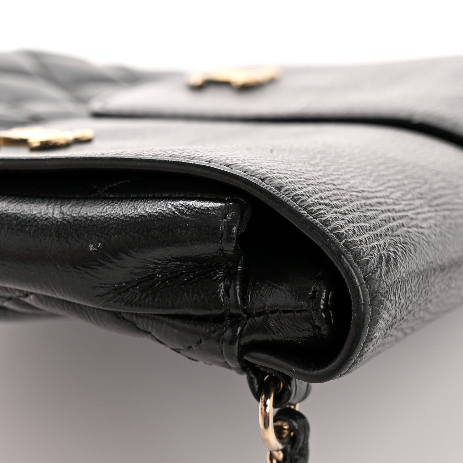Chanel Glazed Calfskin Quilted Double Pocket Crossbody Flap Black 15 of 15