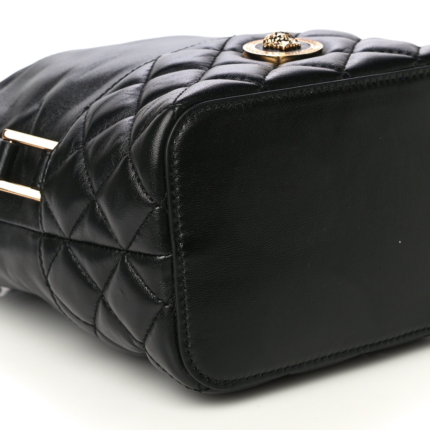 Versace Nappa Quilted Medusa Bucket Bag Black 9 of 12