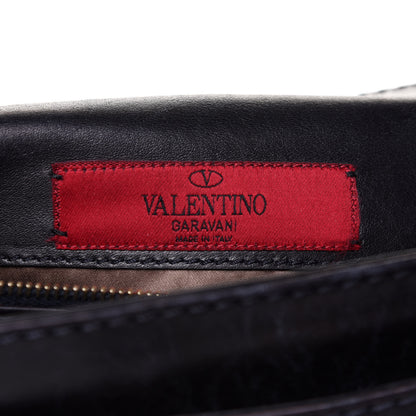 Valentino Garavani Vitello Rockstud Flip Lock Shoulder Flap Bag Black 9 of 12