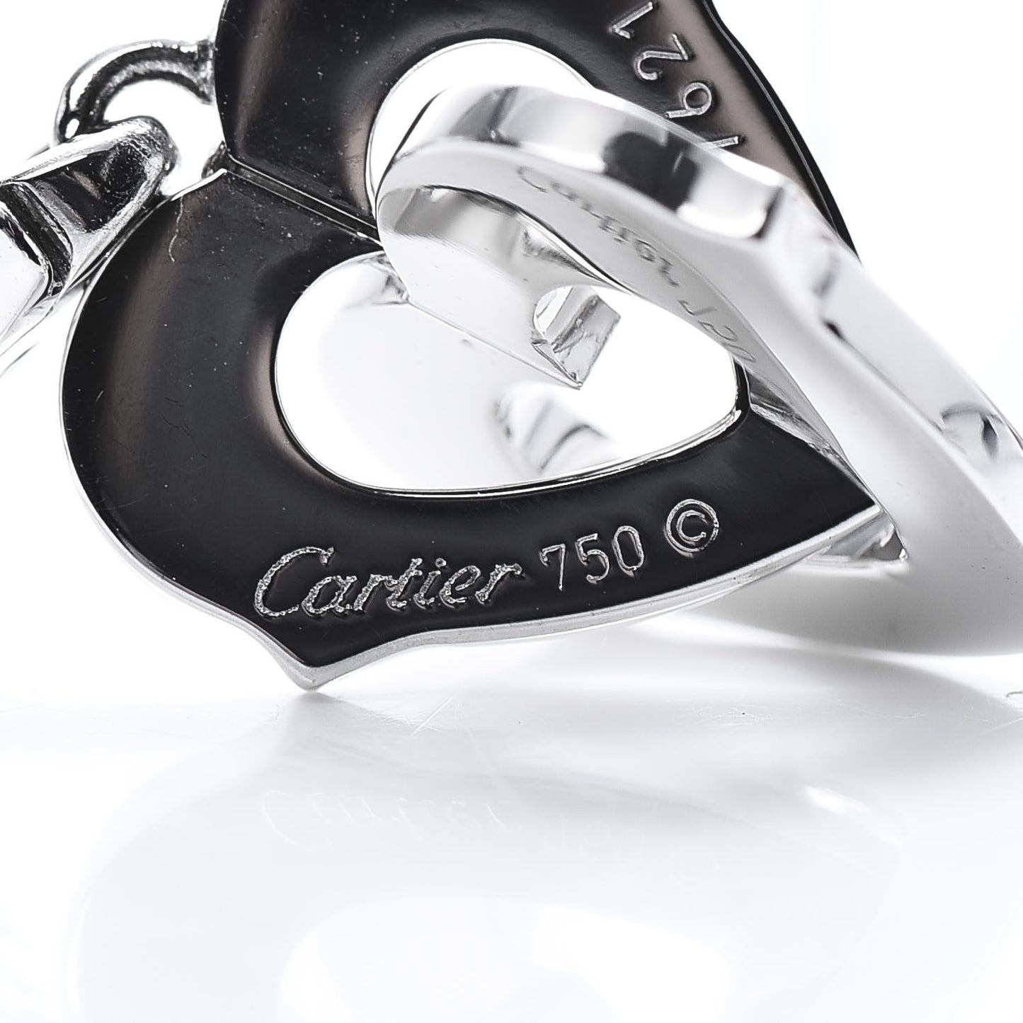 18K White Gold Diamond Double Heart Charm