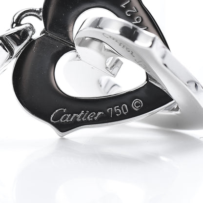 Cartier 18K White Gold Diamond Double Heart Charm 3 of 4