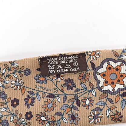 Hermes Silk L'Arbre De Vie Twilly Camel Gris Bleuete Caramel 3 of 5