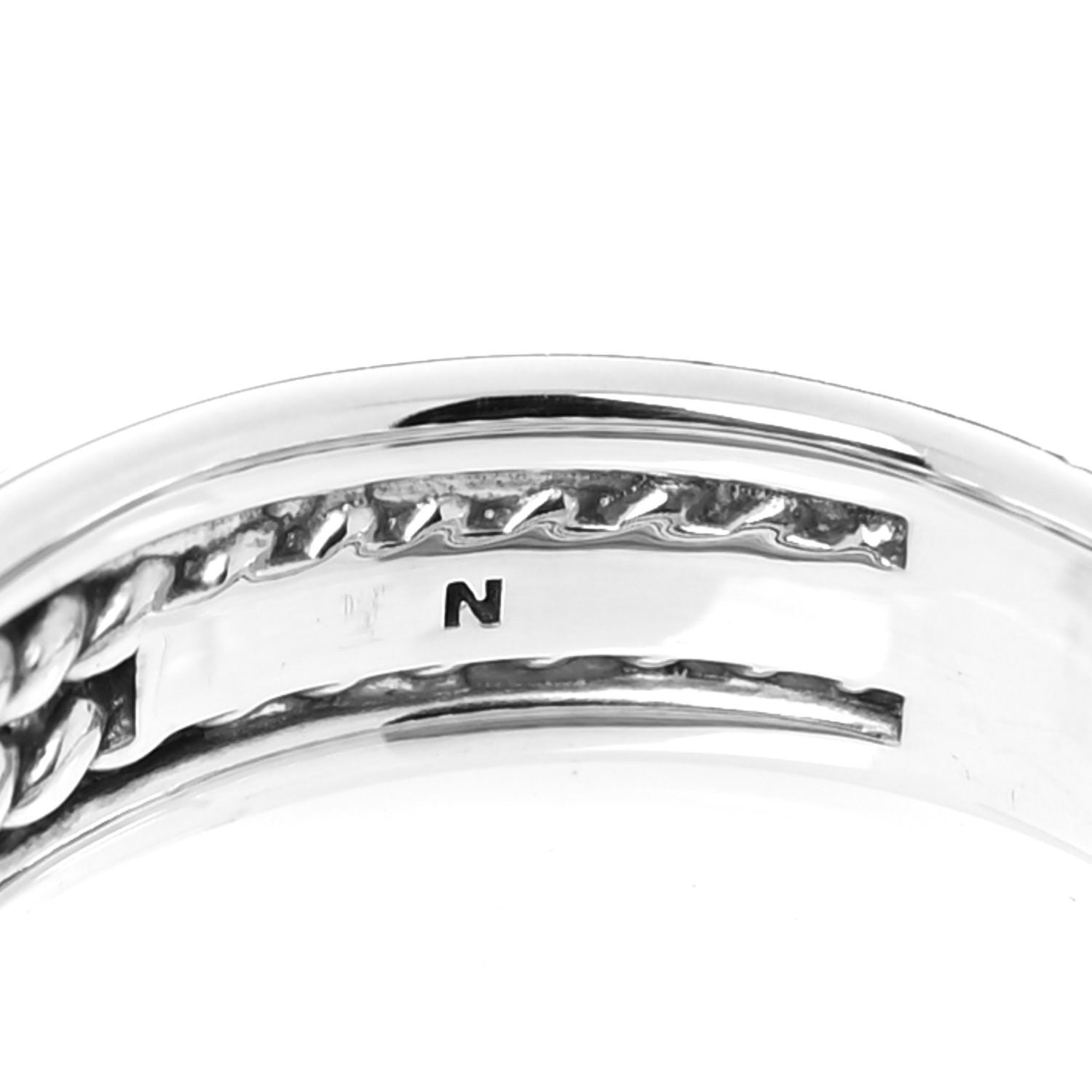 David Yurman Sterling Silver Diamond X Crossover Ring 56 7.5 4 of 5